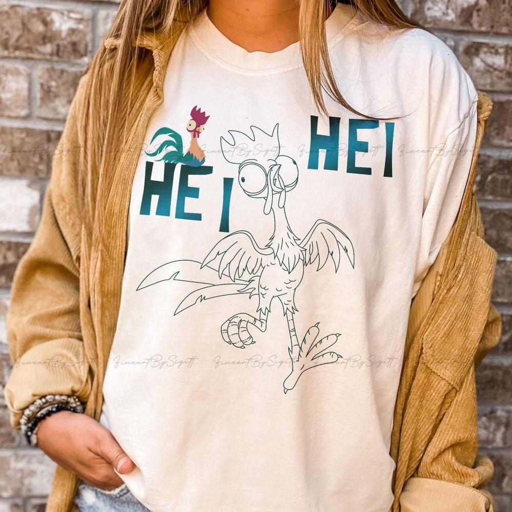 Disney Moana Chicken Rooster Outline Shirt Ocean Princess Birthday Shirt Chicken Rooster Characters Shirt Chicken Rooster Shirt Oka917 Limited Edition Tshirt
